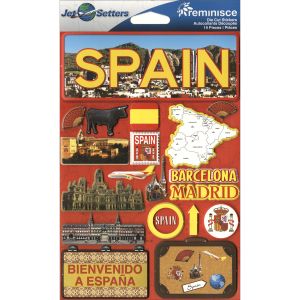 Reminisce Jet Setters Country Dimensional Stickers 4.5
