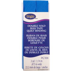 Wrights Double Fold Quilt Binding .875 inch X3yd Royal