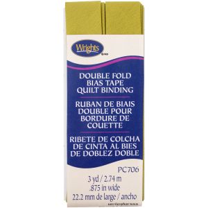 Wrights Double Fold Quilt Binding .875 inch X3yd Dill Pickle