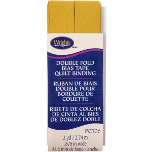 Wrights Double Fold Quilt Binding .875 inch X3yd Mustard
