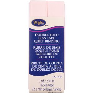 Wrights Double Fold Quilt Binding .875 inch X3yd Rosewater