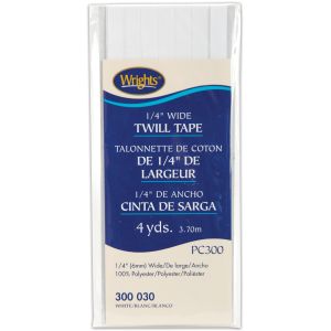 Wrights Twill Tape .25 inch X4yd White