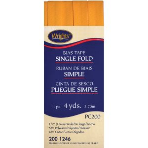 Wrights Single Fold Bias Tape .5 inch X4yd Marigold