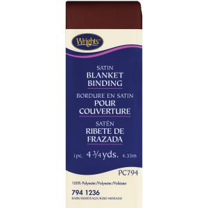 Wrights Single Fold Satin Blanket Binding 2 inch X4.75yd Bark