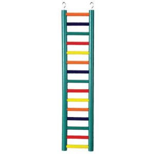 15-rung Multi-color Wood Bird Ladder #1139