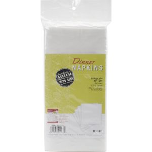 Aunt Martha's Stitch 'Em Up Dinner Napkins 20 inch X20 inch 4 Per Pkg -White