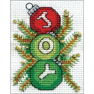 Design Works Counted Cross Stitch Kit 2 inch X3 inch Joy 14 Count