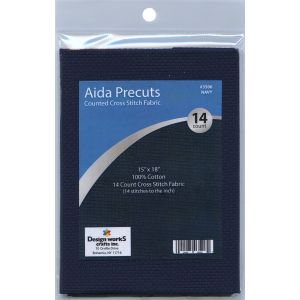 Design Works Gold Quality Aida 14 Count 15 inch X18 inch Navy