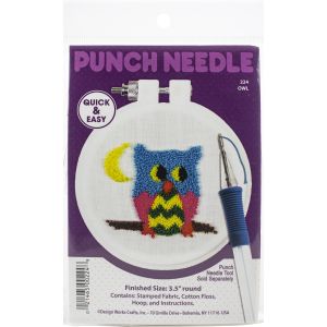 Design Works Punch Needle Kit 3.5 inch Round Owl