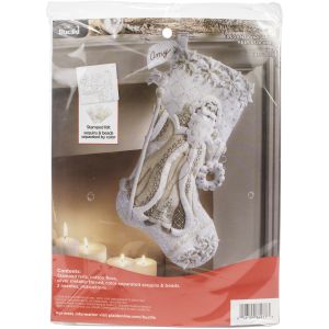 Bucilla Felt Stocking Applique Kit 18 inch Long Elegant Christmas 