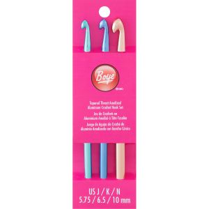 Boye Aluminum Crochet Hook Set Sizes J10 To N15
