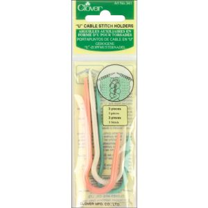 Clover U Cable Stitch Holders 3.5 Inch 3 Per Pkg Small Medium And Large