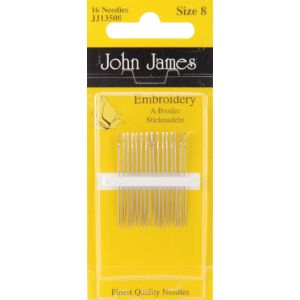 John James Embroidery Hand Needles Size 8 16 Per Pkg