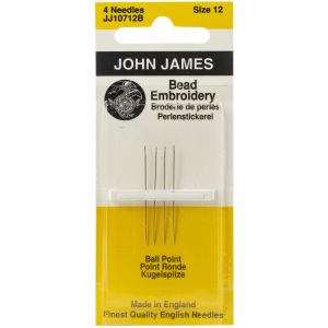 John James Bead Embroidery Hand Needles Size 12 4 Per