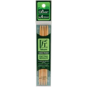 Takumi Bamboo Double Point Knitting Needles 5 inch 5 Per Pkg -Size 4/3.5mm