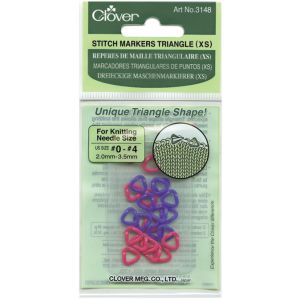 Clover Triangle Stitch Markers-Sizes 0 To 4 24 Per Pkg 