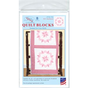 Jack Dempsey Stamped White Quilt Blocks 18 inch X18 inch 6 Per Pkg XX Starburst