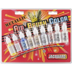 Jacquard Metallic Airbrush Color Pack .5Oz 9 Per Pkg 