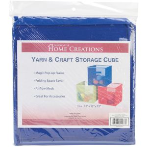 Innovative Home Creations Yarn and Craft Storage Cube Royal 12 inchX12 inchX12 inch 1 Pack of 1 Skein