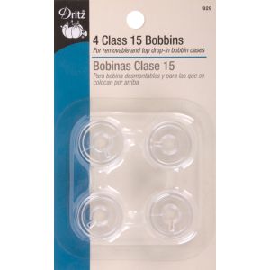 Dritz Class 15 Bobbins 4 Per Pkg Plastic