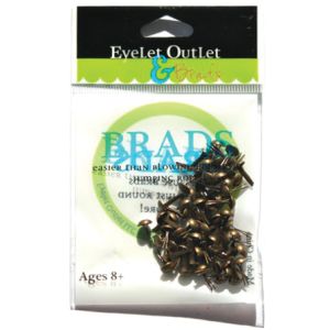 Eyelet Outlet Round Brads 4mm 70 Per Pkg Brushed Brass