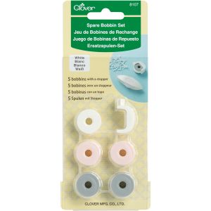 Clover Spare Bobbin Set 5 Per Pkg White