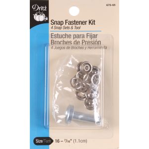 Dritz Snap Fastener Kit 7 16 inch 4 Per Pkg Nickel