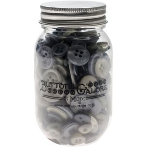 Buttons Galore Button Mason Jars Smokey Greys
