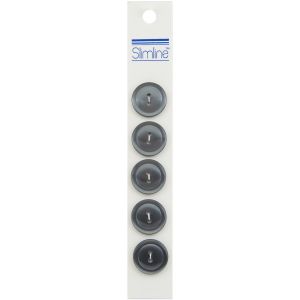 Slimline Buttons Grey 2 Hole 3 4 inch 5 Per Pkg