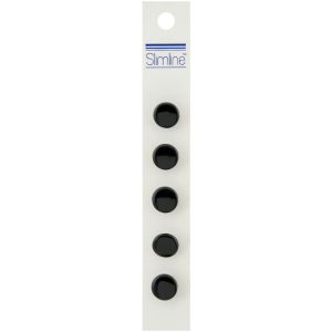 Slimline Buttons Black Shank 1 Per 2 Inch 5 Per Pkg