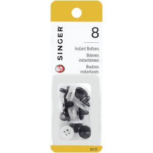 Singer Instant Buttons 8 Per Pkg -White