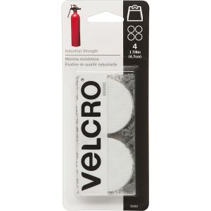 VELCROR Brand Industrial Strength Coins 1.875 inch 4 Per Pkg White