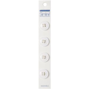 Slimline Buttons Series 1-White 4-Hole 5/8 inch 4 Per Pkg 