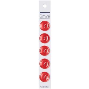 Slimline Buttons Series 1-Red 2-Hole 3/4 inch 5 Per Pkg 