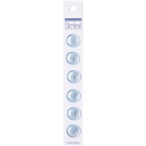 Slimline Buttons Series 1-Light Blue 2-Hole 9/16 inch 6 Per Pkg 