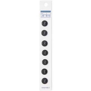 Slimline Buttons Series 1-Black 2-Hole 3/8 inch 7 Per Pkg 