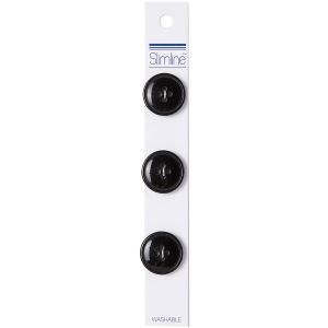 Slimline Buttons Series 1Black 4Hole 3 Per 4 Inch 3 Per Pkg