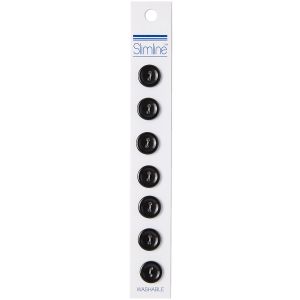Slimline Buttons Series 1-Black 2-Hole 7/16 inch 7 Per Pkg 