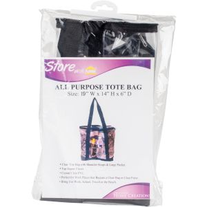 Innovative Home Creations All Purpose Clear Tote Bag Black 19Inch X14Inch X6Inch
