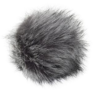 Pepperell Braiding Faux Fur Pom With Loop-Grey Wolf