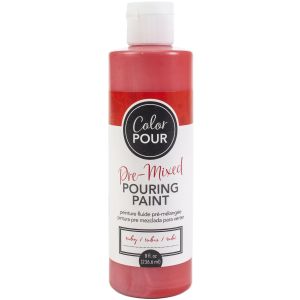 American Crafts Color Pour Pre Mixed Paint 8oz Ruby