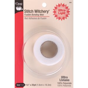 Dritz Stitch Witchery Fusible Bonding Web Ultra Light .625 inch X20Yd