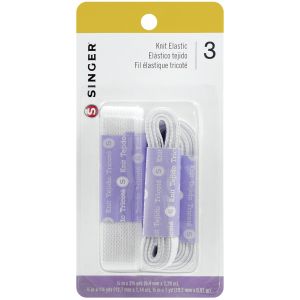 Singer Quick Drying Polyester Elastic 3 Per Pkg White