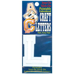 Iron On Embroidered Letters and Numbers 2 Inch Letter L