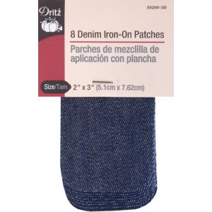 Dritz Iron On Patches 2 Inch X3 Inch 8 Per Pkg Dark Blue Denim