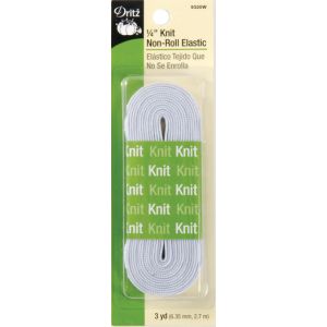 Dritz Non Roll Knit Elastic 1 4 inch X3yd White