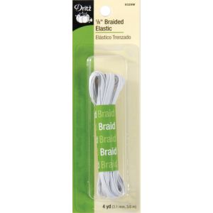 Dritz Braided Elastic 1 8 inch X4yd White
