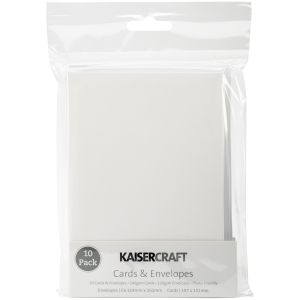 Kaisercraft C6 Cards W Envelopes 4.5 inch X6.25 inch 10 Per Pkg White