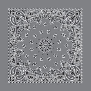 Hav A Hank Paisley Bandanna 22 inch X22 inch Charcoal