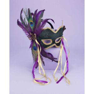 Mardi Gras Feather Couples Mask